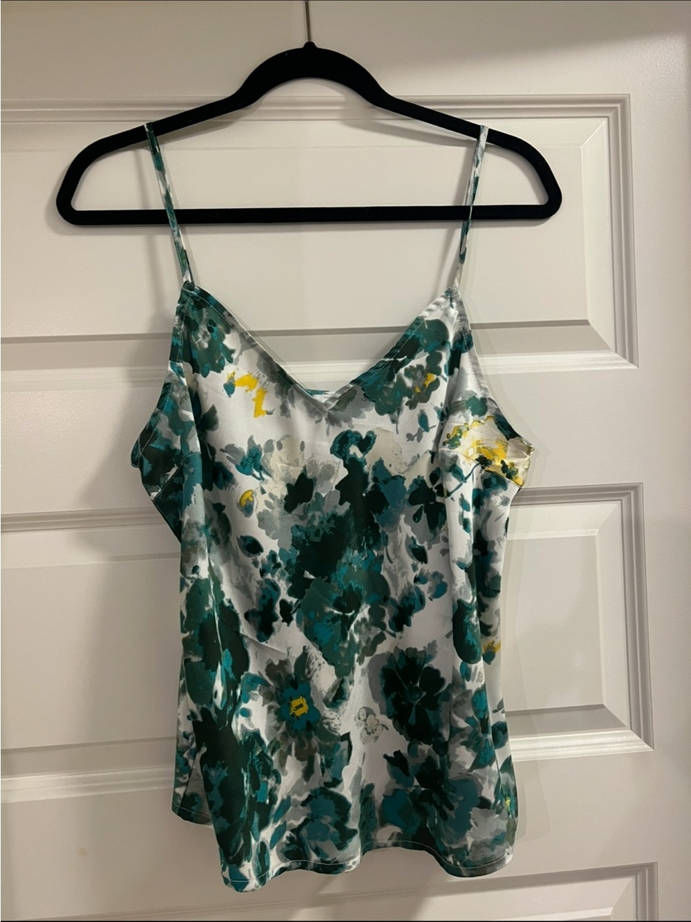 Lucky Brand Teal Floral Satin Cami Tank